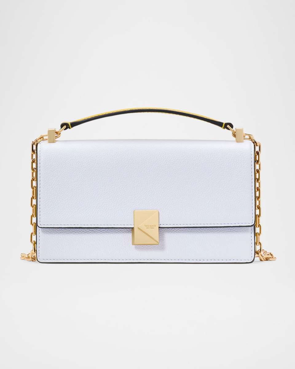 deco mini colorblock pebbled leather chain crossbody bag